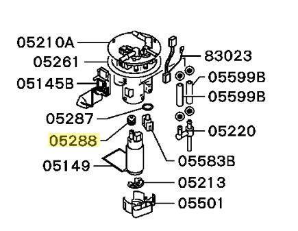 OEM Mitsubishi Parts, OEM Mitsubishi Fuel Pump Grommet | 2003-2007 Mitsubishi Lancer Evolution VIII IX (MR431121)