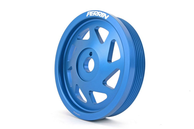 Perrin Performance, Perrin Crank Pulley - Blue | 2015-2018 Subaru WRX, 2013-2020 Subaru BRZ/Scion FR-S/Toyota 86, and 2014-2018 Subaru Forester XT (PSP-ENG-101BL)