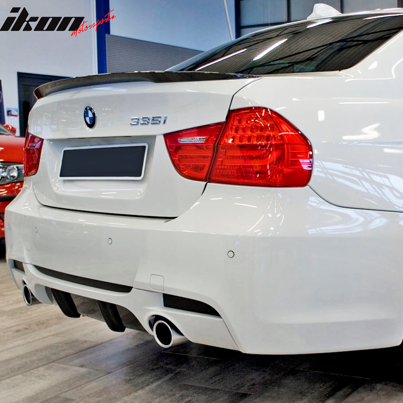 Ikon Motorsports, 06-2011 BMW E90 3 Series Sedan P Style Rear Spoiler Wing Carbon Fiber