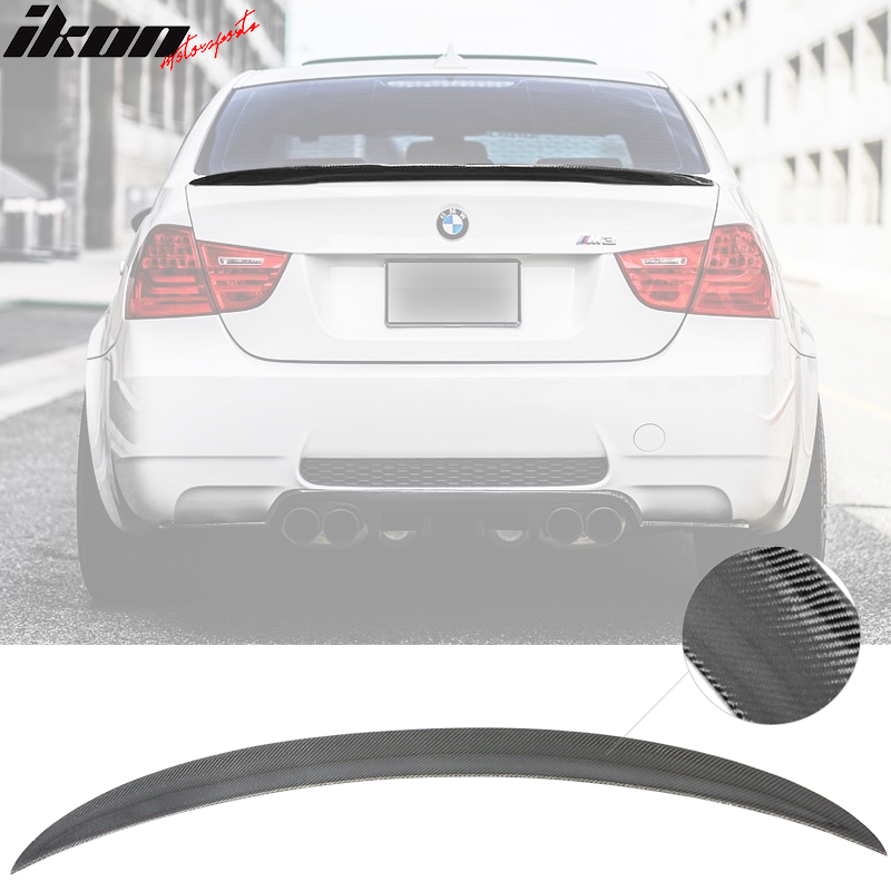 Ikon Motorsports, 06-2011 BMW E90 3 Series Sedan P Style Rear Spoiler Wing Carbon Fiber