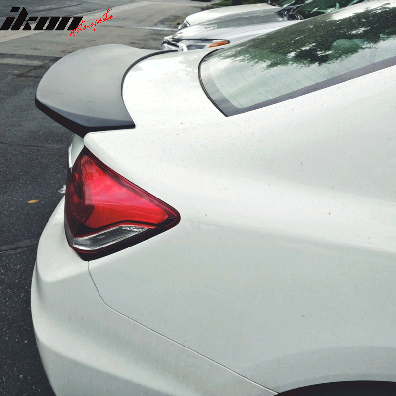 Ikon Motorsports, 13-15 Honda Civic Ikon Style Unpainted Duck Wing Rear Spoiler Wing ABS