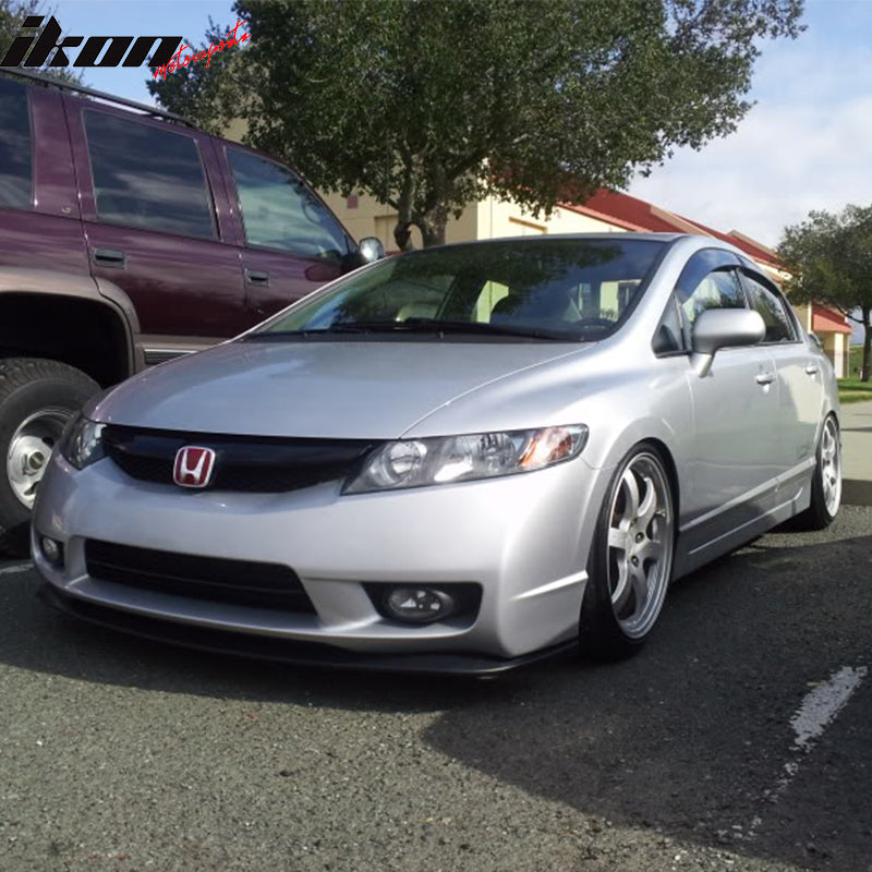 Ikon Motorsports, 2006-2008 Honda Civic 4Dr STI Style Front Bumper Lip Chin Spoiler PU