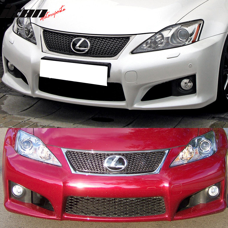 Ikon Motorsports, 2006-2009 Lexus IS250 IS350 PP Front Bumper Cover Conversion With PDC