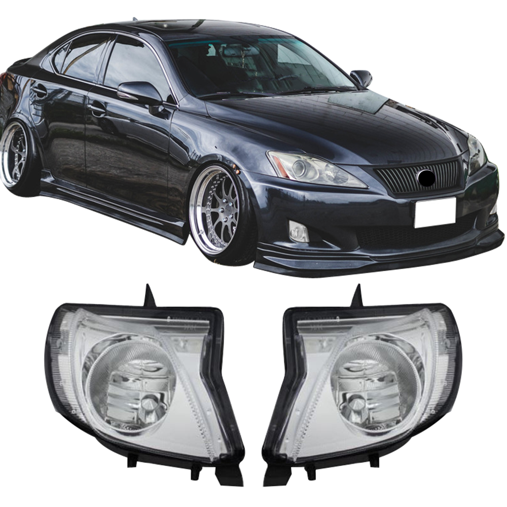 Ikon Motorsports, 2006-2010 Lexus IS250 IS350 Front Bumper Fog Lights Lamp LH RH