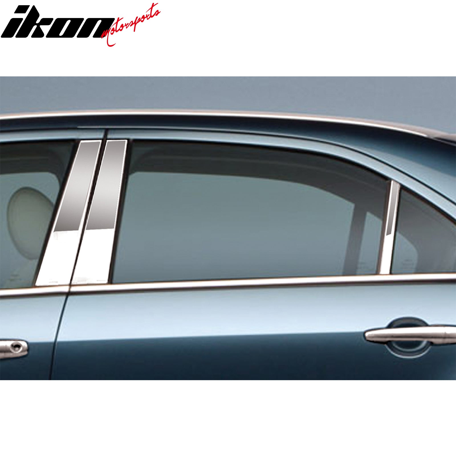 Ikon Motorsports, 2006-2012 Ford Fusion Mirror Finish Pillar Posts Stainless Steel