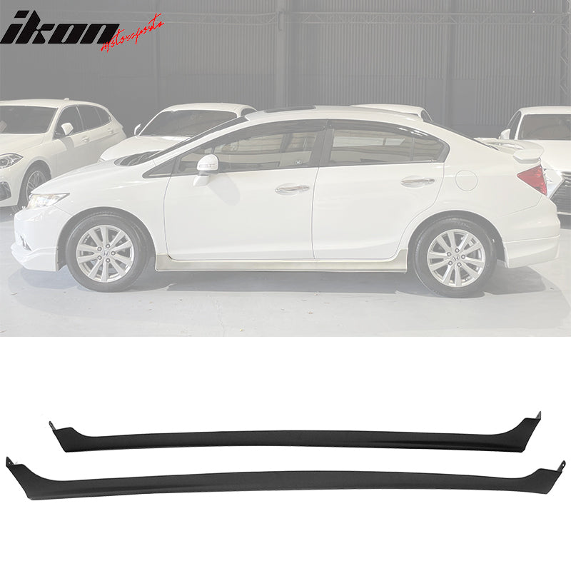 Ikon Motorsports, 2012-2015 Honda Civic Sedan MD Style Side Skirts Rocker Panels PP